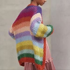 Anthropologie rainbow knit cardigan